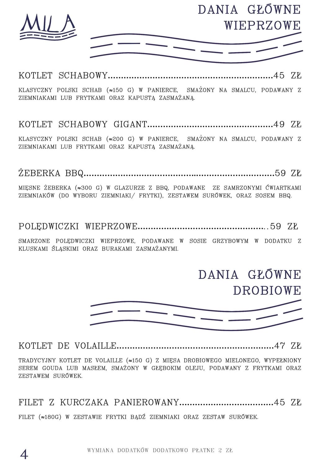 Menu Bistro MILA - Strona 4