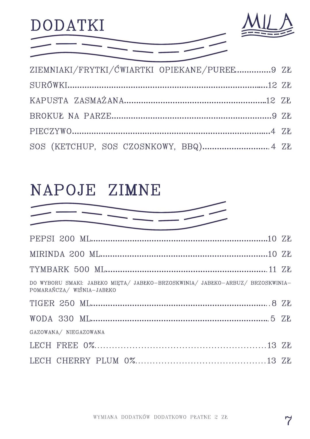 Menu Bistro MILA - Strona 7